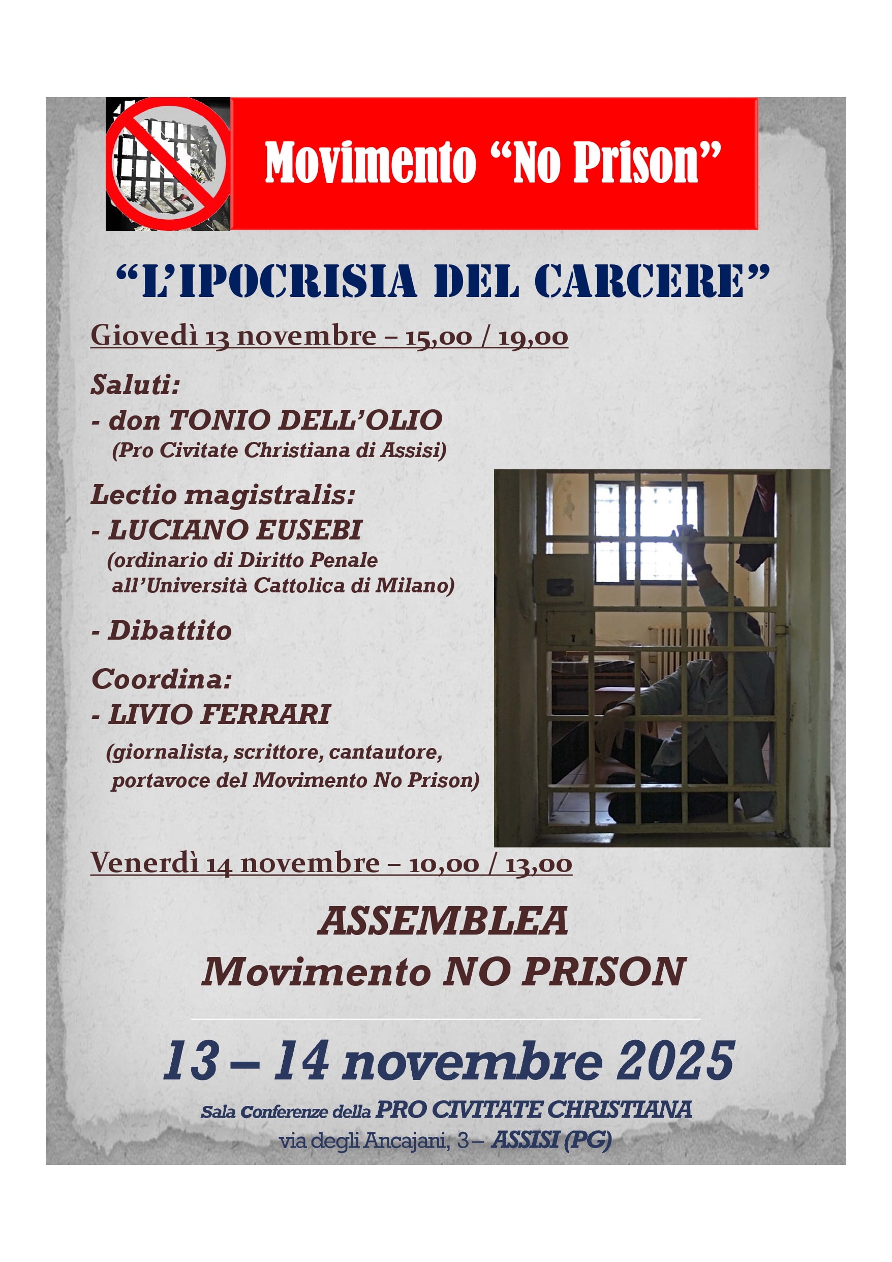 l'ipocrisa del carcere 13-14 novembre 2025
